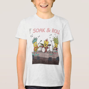 Soak & Roll - Cute Sponge Band Music Pun Cartoon Tri-Blend Shirt