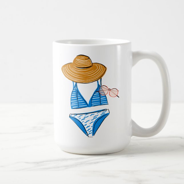 Soak up the Sun - Blue Swimsuit 2 Coffee Mug (Right)