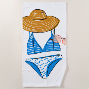 Soak up the Sun - Blue Swimsuit Beach Towel
