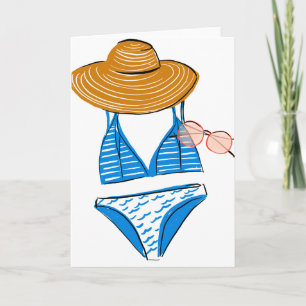 Soak up the Sun - Blue Swimsuit Card