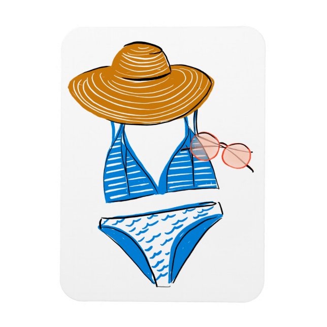 Soak up the Sun - Blue Swimsuit Magnet (Vertical)