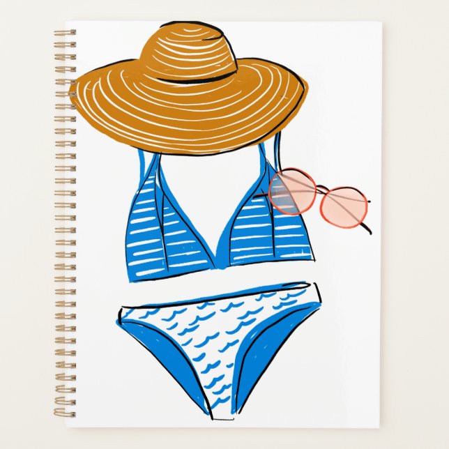 Soak up the Sun - Blue Swimsuit Planner (Front)