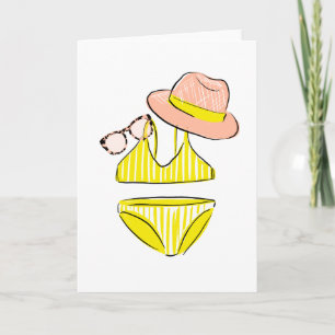 Soak up the Sun - Yellow Swimsuit Card