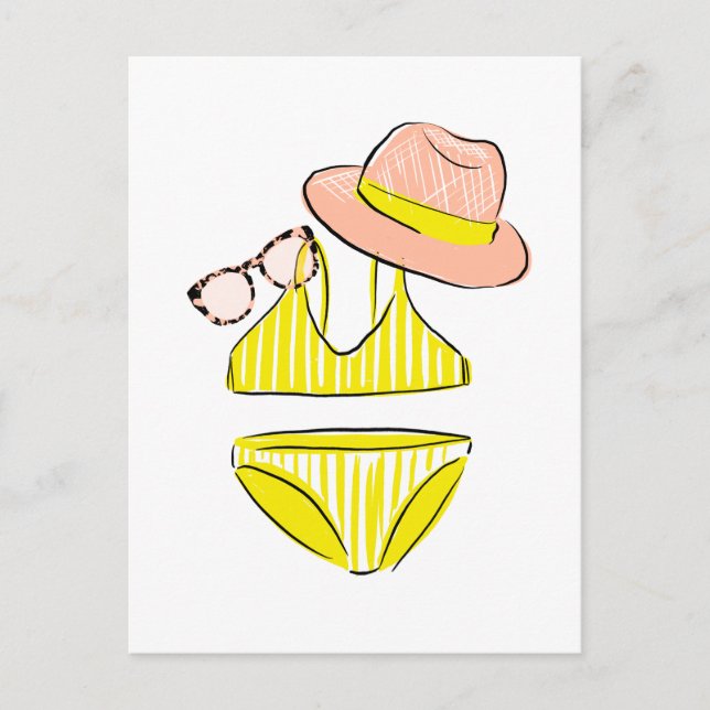 Soak up the Sun - Yellow Swimsuit Postcard (Front)