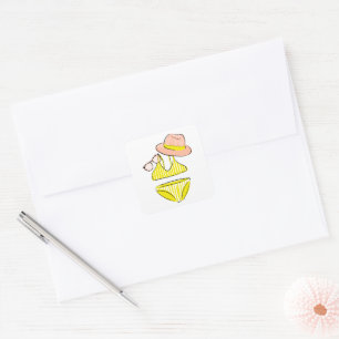 Soak up the Sun - Yellow Swimsuit Square Sticker
