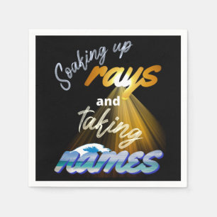 Soaking Up Rays and Taking Names Summertime Napkin