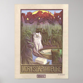 Soap Ad with 2 Cats Poster