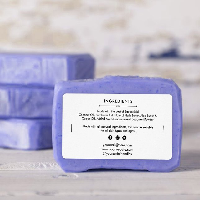 Soap Bar Ingredients List Product Label Sticker (Creator Uploaded)