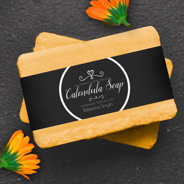 Soap beauty product information wrap black label invitation belly band (Creator Uploaded)