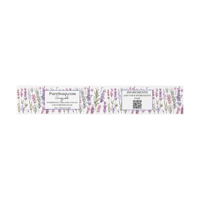 Soap Belly Band Rustic Summer Blossom Lilac Invitation Belly Band (Flat)