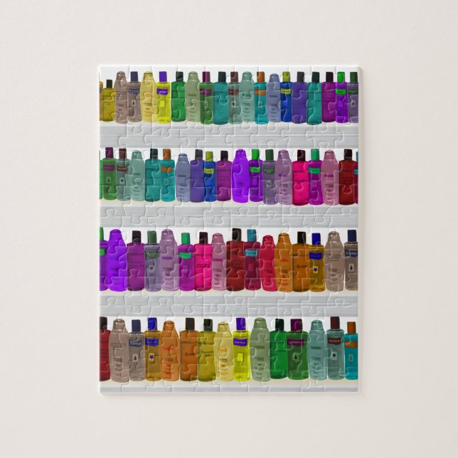 Soap Bottle Rainbow - for bathrooms, salons etc Jigsaw Puzzle (Vertical)
