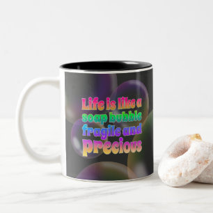 Soap Bubble fragile and precious Two-Tone Coffee Mug