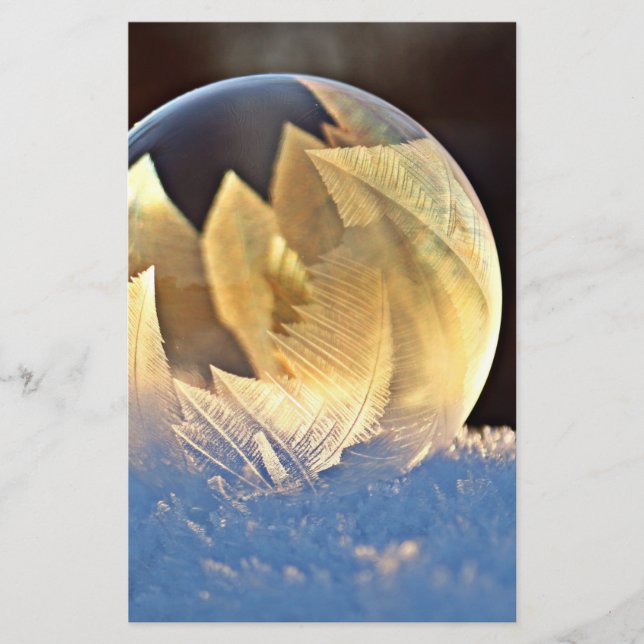 Soap Bubble on Snow Stationery (Front)