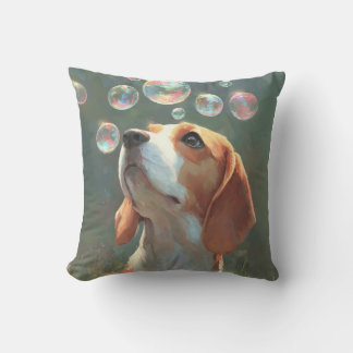 Soap bubbles and Beagle Dogs Cushion