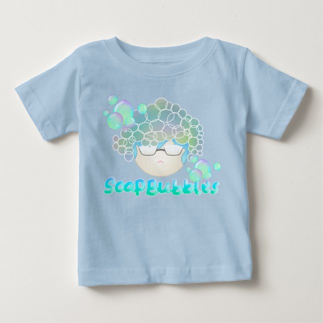 Soap Bubbles baby boy blue T-Shirt (Front)