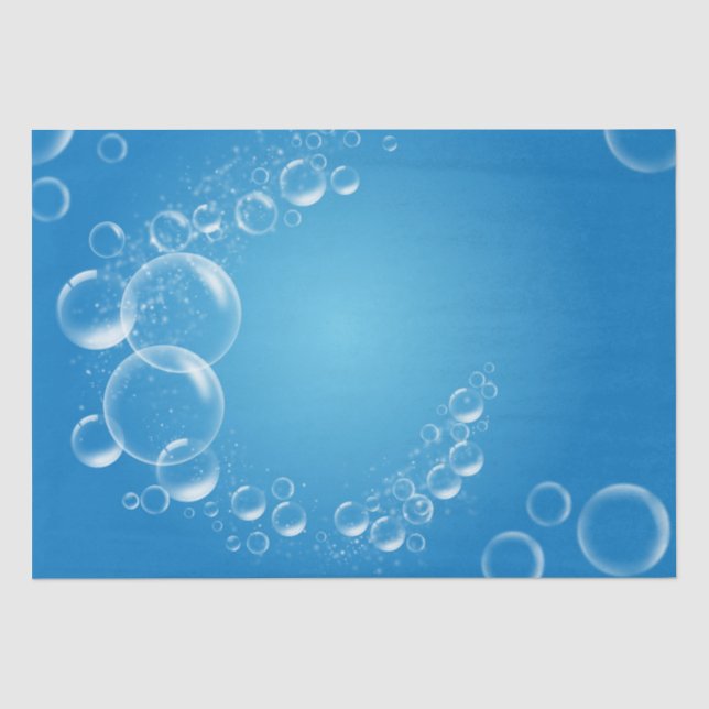 Soap Bubbles Blue 13 Decoupage Tissue Paper (Front)