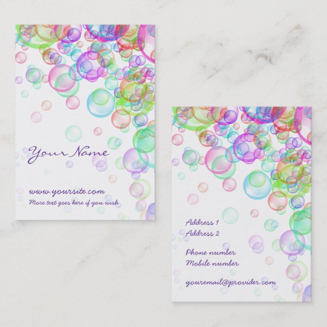 Soap Bubbles Business Card (Front/Back)