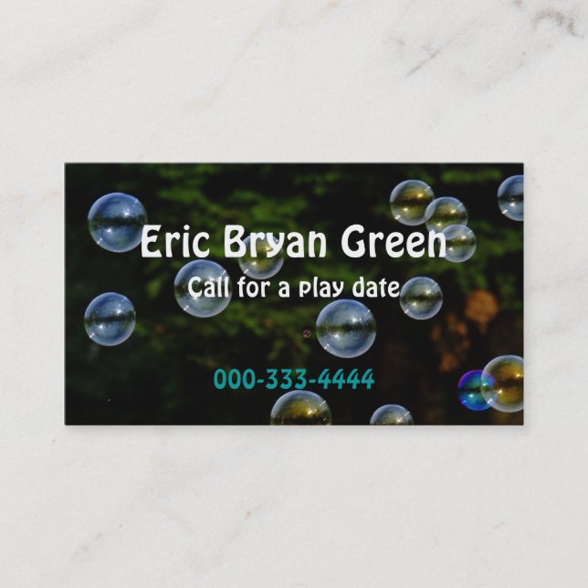 Soap Bubbles Calling Card (Front)
