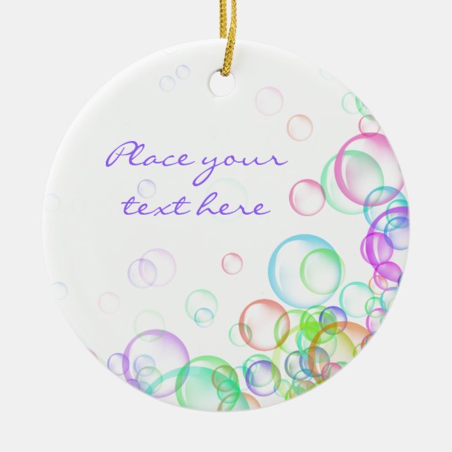 Soap Bubbles Ceramic Tree Decoration (Front)