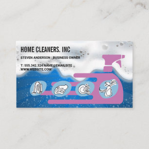 Soap Bubbles   Cleaning Services Icon Business Card