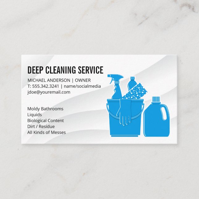 Soap Bubbles House | Clean Supplies Maid Logo Business Card (Front)