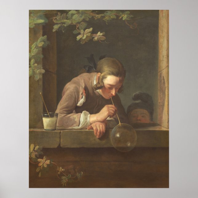 Soap Bubbles - Jean-Siméon Chardin Fine Art Poster (Front)