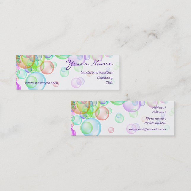 Soap Bubbles Mini Business Card (Front/Back)