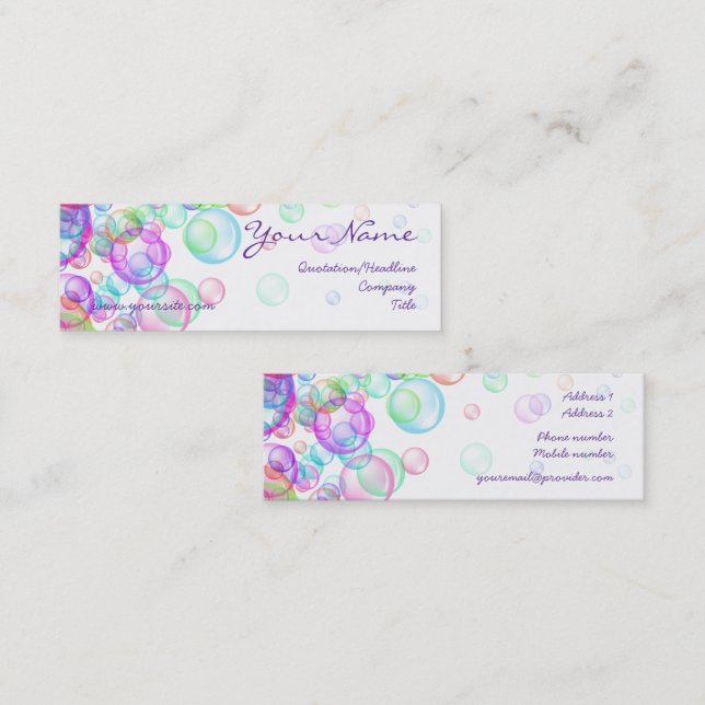 Soap Bubbles Mini Business Card (Front/Back)