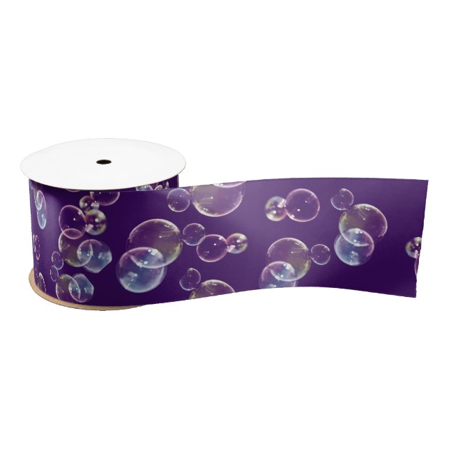 Soap Bubbles On Purple Satin Ribbon (Spool)
