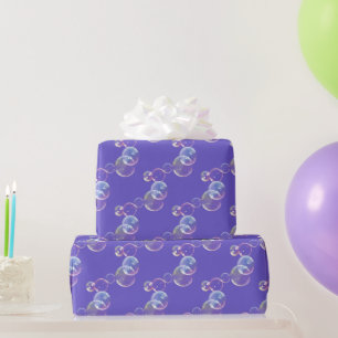 Soap Bubbles On Purple Wrapping Paper