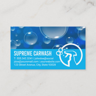 Soap Bubbles Spray Bottle Logo Business Card