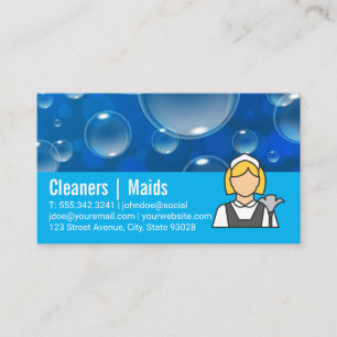 Soap Bubbles Spray Bottle Logo Maid Business Card
