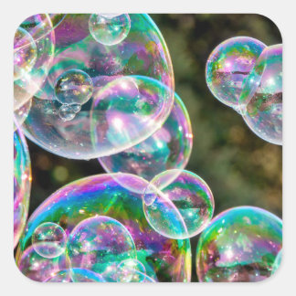 Soap bubbles square sticker