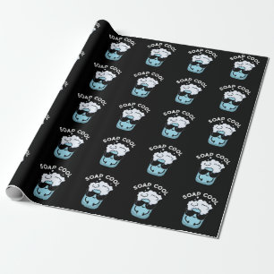 Soap Cool Funny Soap Pun Dark BG Wrapping Paper