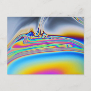 Soap film macro photo postcard