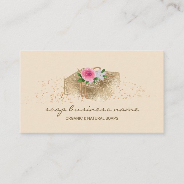 Soap Flower Sparkle Double Sided Business Card (Front)