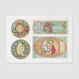 Soap labels 13 10x15 Vintage Decoupage  Tissue Paper