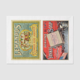 Soap labels 16 10x15 Vintage Decoupage  Tissue Paper