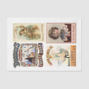 Soap labels 17 10x15 Vintage Decoupage Tissue Paper