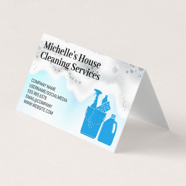 Soap Lather | Cleaning Supplies Business Card (Front)