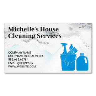 Soap Lather Cleaning Supplies Magnetic Business Card