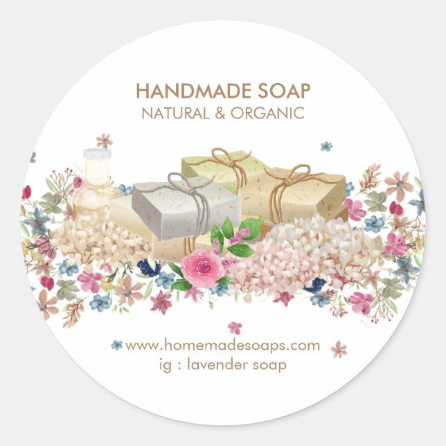 Soap Lavender Spa Natural Classic Round Sticker (Front)