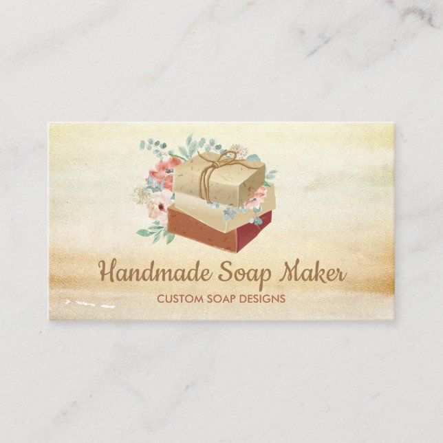 Soap Maker Logo Rustic Business Card (Front)