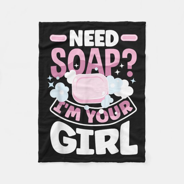 Soap Making Soap Maker Funny Fleece Blanket (Front)