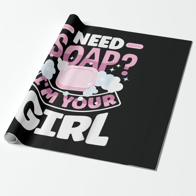 Soap Making Soap Maker Funny Wrapping Paper (Unrolled)