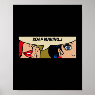 Soap Making Women Whispering Soaps Comic Poster