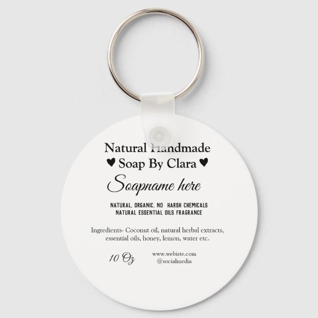 soap name weight website ingredients details text key ring (Front)