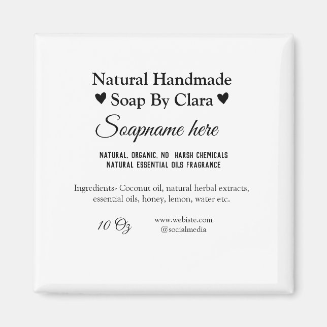 soap name weight website ingredients details text magnet (Front)
