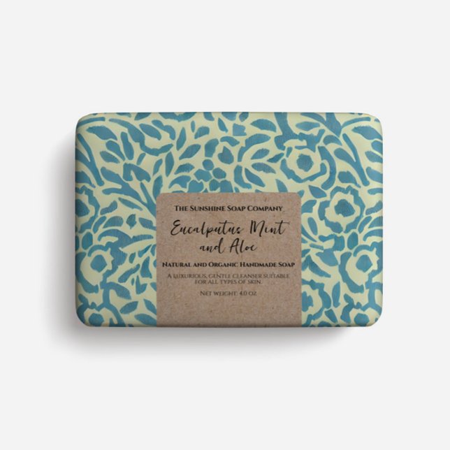 Soap Packaging Paper abstract teal floral pattern (Creator Uploaded)