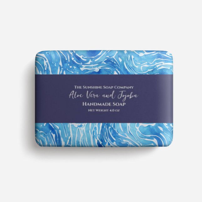 Soap Packaging Paper  watercolor blue waves (Creator Uploaded)